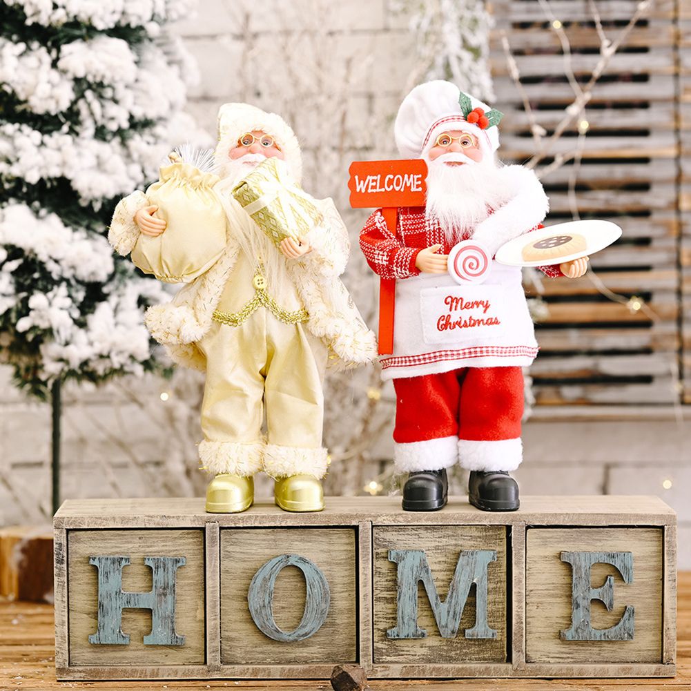Christmas Santa Claus Decoration Desktop Santa Claus Figure Lifelike Santa Doll Home Ornament For Home Office