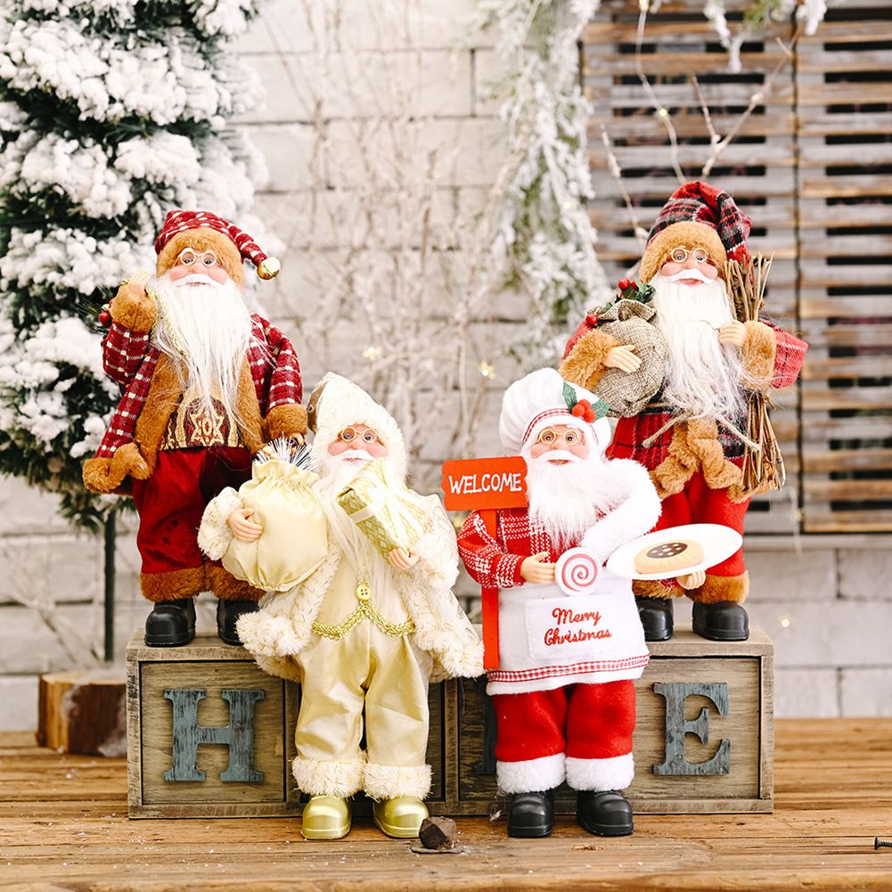 Christmas Santa Claus Decoration Desktop Santa Claus Figure Lifelike Santa Doll Home Ornament For Home Office
