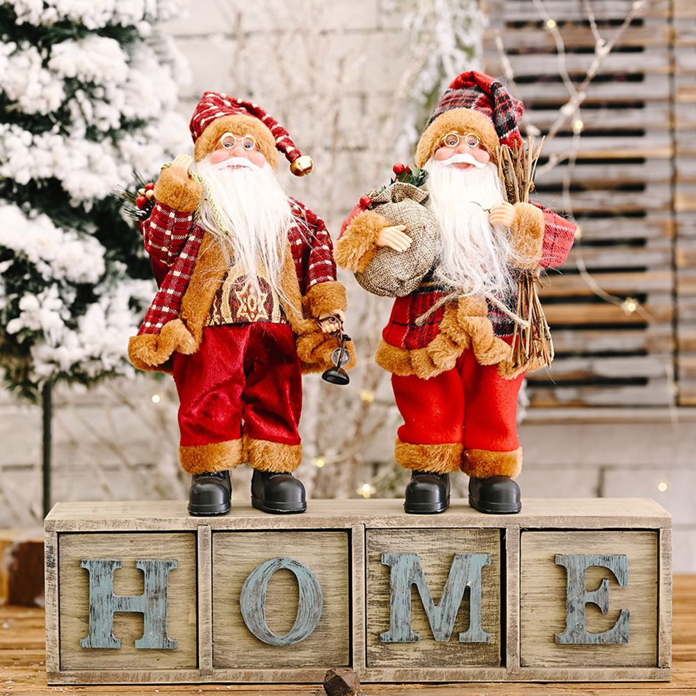 Christmas Santa Claus Decoration Desktop Santa Claus Figure Lifelike Santa Doll Home Ornament For Home Office