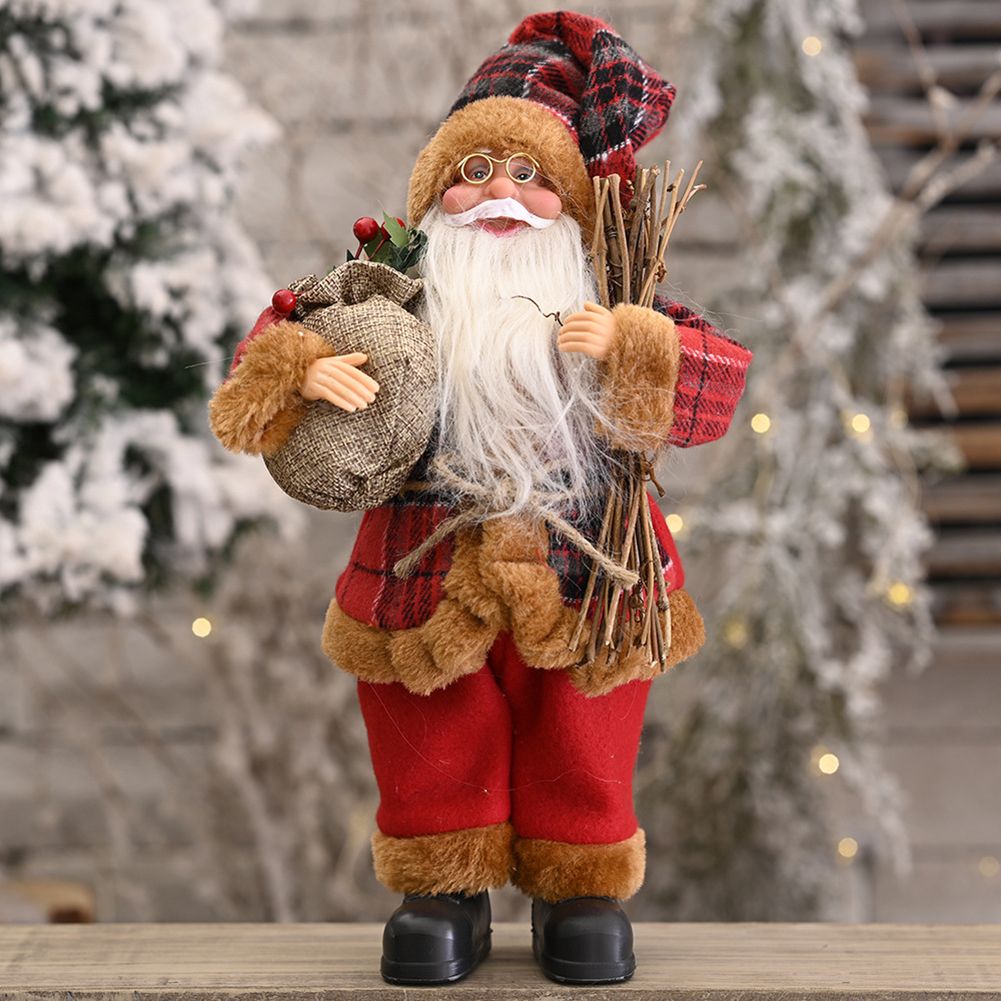 Christmas Santa Claus Decoration Desktop Santa Claus Figure Lifelike Santa Doll Home Ornament For Home Office