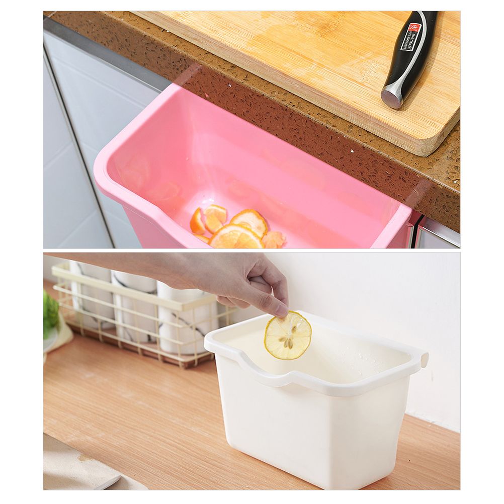 Kitchen Cabinet Door Plastic Basket Hanging Trash Can Waste Bin Garbage Bin Box