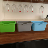 Kitchen Cabinet Door Plastic Basket Hanging Trash Can Waste Bin Garbage Bin Box - Rear View