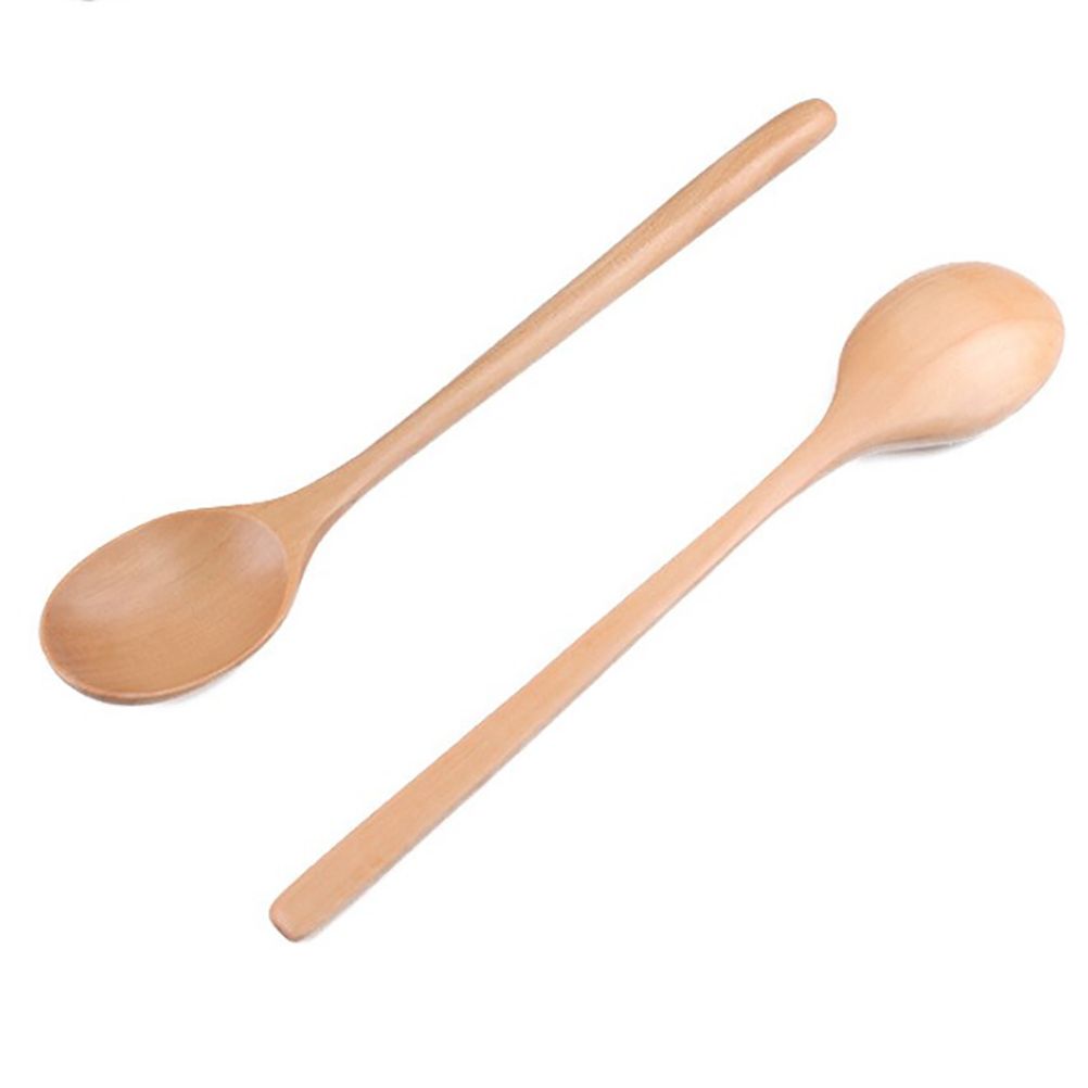4pcs Small Wooden Spoon Honey Spoons Long Handle Kitchen Milk Soup Spoons for Seasoning Coffee Tea Sugar
