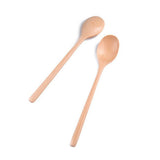 4pcs Small Wooden Spoon Honey Spoons Long Handle Kitchen Milk Soup Spoons for Seasoning Coffee Tea Sugar - 45-Degree Angle