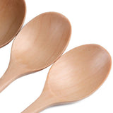 4pcs Small Wooden Spoon Honey Spoons Long Handle Kitchen Milk Soup Spoons for Seasoning Coffee Tea Sugar - Close-Up Angle