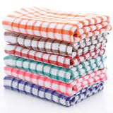 6PCS Cotton Kitchen Tea Towels Absorbent Lint Free Catering Restaurant Cloth Dish Towels - Front View
