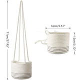 Hanging Plant Pot Holder Braided Plant Basket Indoor Flower Pot Plant Holder Hanging Cotton Rope Plant Storage Organiser