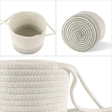 Hanging Plant Pot Holder Braided Plant Basket Indoor Flower Pot Plant Holder Hanging Cotton Rope Plant Storage Organiser - Front View