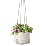 Hanging Plant Pot Holder Braided Plant Basket Indoor Flower Pot Plant Holder Hanging Cotton Rope Plant Storage Organiser