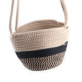 Hanging Plant Pot Holder Braided Plant Basket Indoor Flower Pot Plant Holder Hanging Cotton Rope Plant Storage Organiser - Rear View