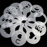 16Pcs Plastic Cappuccino Coffee Foam Spray Template Stencils DIY Decorating Coffee Printing Mold - Top-Down View