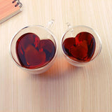 180ml/240ml Heart Shaped Double Wall Glass Mug Heat Resistant Tea Mug