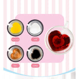 180ml/240ml Heart Shaped Double Wall Glass Mug Heat Resistant Tea Mug - 45-Degree Angle