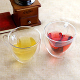180ml/240ml Heart Shaped Double Wall Glass Mug Heat Resistant Tea Mug - Rear View