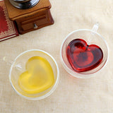 180ml/240ml Heart Shaped Double Wall Glass Mug Heat Resistant Tea Mug - Close-Up Angle