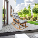 Suede Sun Lounger Chair Cushions Non Slip Rocking Chair Cushion Garden Recliner Quilted Thick Padded Seat Cushion with Ties