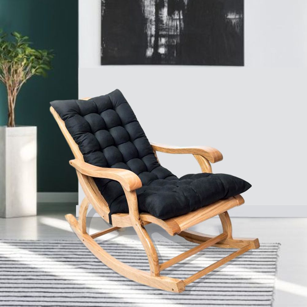Suede Sun Lounger Chair Cushions Non Slip Rocking Chair Cushion Garden Recliner Quilted Thick Padded Seat Cushion with Ties