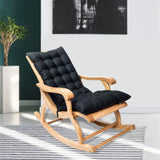 Suede Sun Lounger Chair Cushions Non Slip Rocking Chair Cushion Garden Recliner Quilted Thick Padded Seat Cushion with Ties