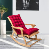 Suede Sun Lounger Chair Cushions Non Slip Rocking Chair Cushion Garden Recliner Quilted Thick Padded Seat Cushion with Ties