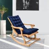 Suede Sun Lounger Chair Cushions Non Slip Rocking Chair Cushion Garden Recliner Quilted Thick Padded Seat Cushion with Ties - Low Angle