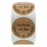 500Pcs Letters Stickers Round Self Adhesive Kraft Paper Labels Gift Tags - Side View