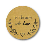 500Pcs Letters Stickers Round Self Adhesive Kraft Paper Labels Gift Tags - Top-Down View