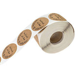 500Pcs Letters Stickers Round Self Adhesive Kraft Paper Labels Gift Tags - 45-Degree Angle
