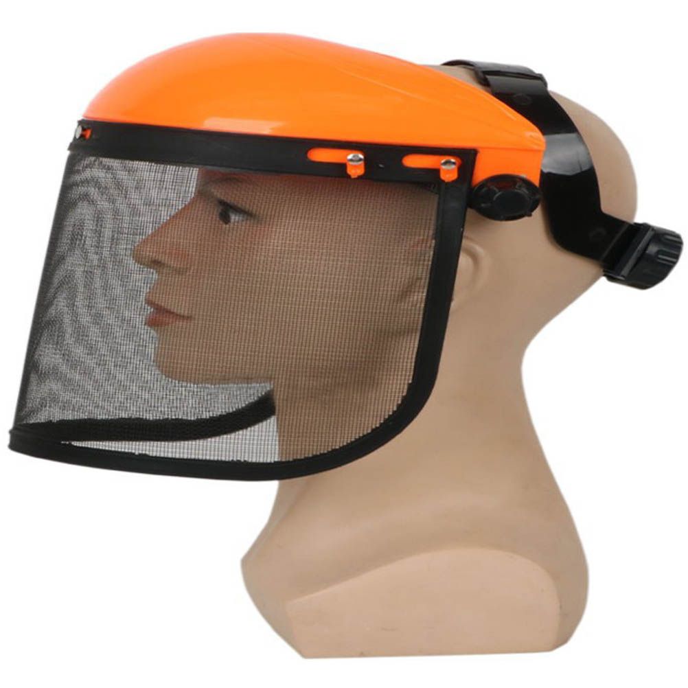 Safety Helmet Hat with Full Face Mesh Visor for Logging Brushcutter Forestry Protection Mesh Mower Helmet