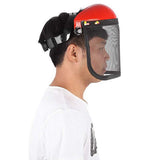 Safety Helmet Hat with Full Face Mesh Visor for Logging Brushcutter Forestry Protection Mesh Mower Helmet