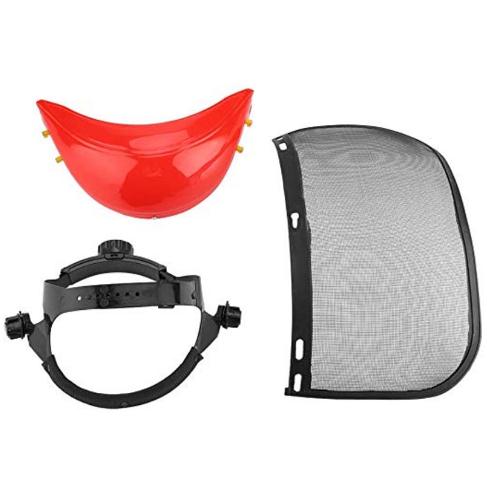 Safety Helmet Hat with Full Face Mesh Visor for Logging Brushcutter Forestry Protection Mesh Mower Helmet