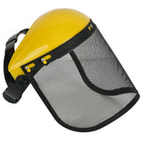 Safety Helmet Hat with Full Face Mesh Visor for Logging Brushcutter Forestry Protection Mesh Mower Helmet