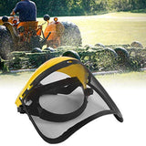 Safety Helmet Hat with Full Face Mesh Visor for Logging Brushcutter Forestry Protection Mesh Mower Helmet - Front View