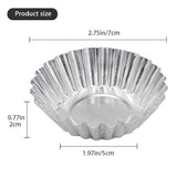 20Pcs Egg Tart Molds Mini Aluminum Cake Muffin Moulds Tins Pans Non Stick Cupcake Cake Moulds Kitchen Reusable Baking Tools - Side View
