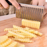 Stainless Steel Potato Dough Waves Cutter Slicing Tool Home Kitchen Vegetable Chip Cutter Cooking Tools - Front View