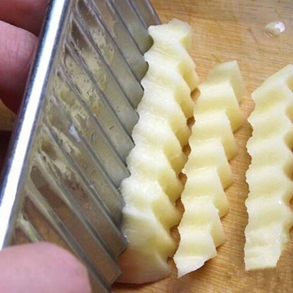 Stainless Steel Potato Dough Waves Cutter Slicing Tool Home Kitchen Vegetable Chip Cutter Cooking Tools