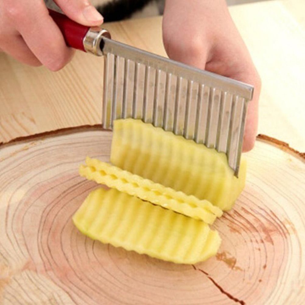 Stainless Steel Potato Dough Waves Cutter Slicing Tool Home Kitchen Vegetable Chip Cutter Cooking Tools