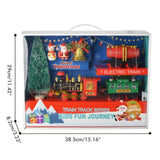 Christmas Train Set Electric Train with Lights and Music Railway Tracks Set Battery Operated Tracks Playset Christmas Gift for Kids