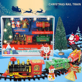 Christmas Train Set Electric Train with Lights and Music Railway Tracks Set Battery Operated Tracks Playset Christmas Gift for Kids