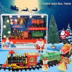 Christmas Train Set Electric Train with Lights and Music Railway Tracks Set Battery Operated Tracks Playset Christmas Gift for Kids