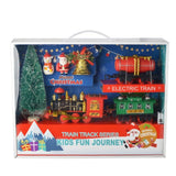 Christmas Train Set Electric Train with Lights and Music Railway Tracks Set Battery Operated Tracks Playset Christmas Gift for Kids - Top-Down View