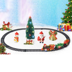 Christmas Train Set Electric Train with Lights and Music Railway Tracks Set Battery Operated Tracks Playset Christmas Gift for Kids