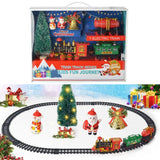 Christmas Train Set Electric Train with Lights and Music Railway Tracks Set Battery Operated Tracks Playset Christmas Gift for Kids