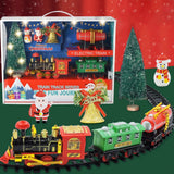 Christmas Train Set Electric Train with Lights and Music Railway Tracks Set Battery Operated Tracks Playset Christmas Gift for Kids - Close-Up Angle