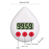 White Water Drop Shaped Bathroom Timer Portable Simple Operation Digital Shower Cooking Timer for Kitchen Shower