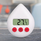 White Water Drop Shaped Bathroom Timer Portable Simple Operation Digital Shower Cooking Timer for Kitchen Shower