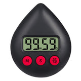 Black Water Drop Shaped Bathroom Timer Portable Simple Operation Digital Shower Cooking Timer for Kitchen Shower