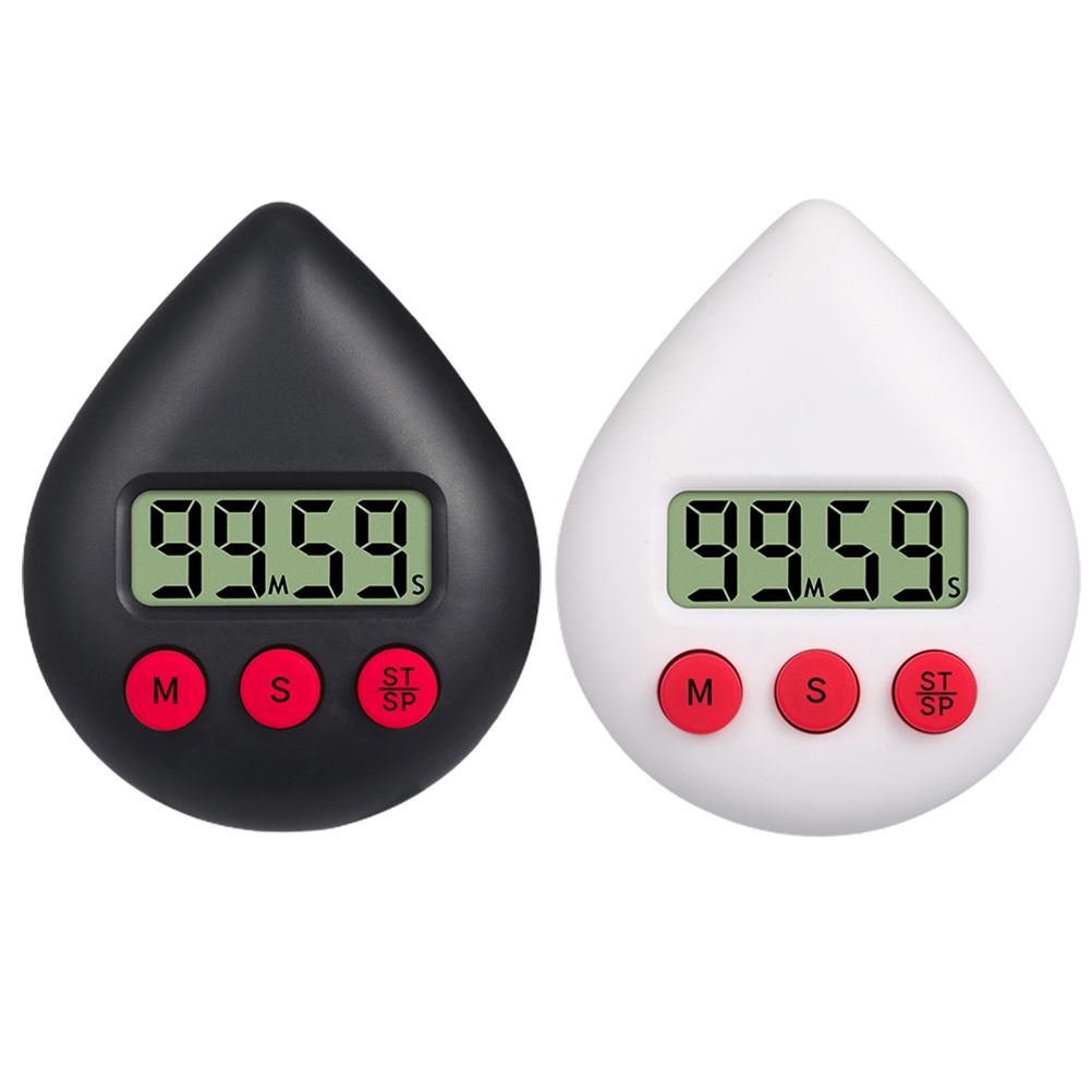 Black Water Drop Shaped Bathroom Timer Portable Simple Operation Digital Shower Cooking Timer for Kitchen Shower