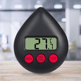 Black Water Drop Shaped Bathroom Timer Portable Simple Operation Digital Shower Cooking Timer for Kitchen Shower