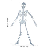 Glowing in the Dark Halloween Skeleton Decor Luminous Lifelike Skeleton Model for Front Lawn Haunted House Bar Props Halloween Party Decorations - Front View