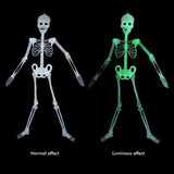 Glowing in the Dark Halloween Skeleton Decor Luminous Lifelike Skeleton Model for Front Lawn Haunted House Bar Props Halloween Party Decorations - Side View